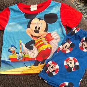 Disney Mickey Mouse Red and Blue Pajama Set